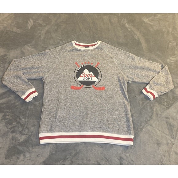 J. America Other - Coors Light J. America Sweatshirt Adult XXL Hockey Puck Crewneck Gray Pullover